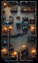 a room with many shelves filled with lots of items
