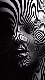 a womans face is shown in an image of an abstract form