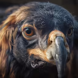 a bird is sticking its head outside