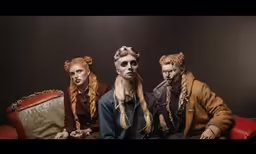 a group of people wearing make up and costumes