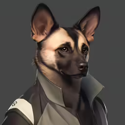 a digital rendering image of a german shepard