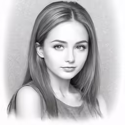a girl is shown with the background in black and white