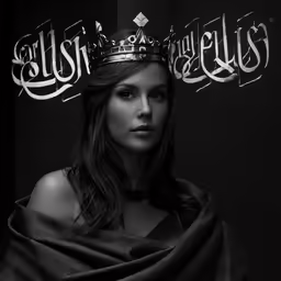 a woman wearing a crown while wearing black clothes