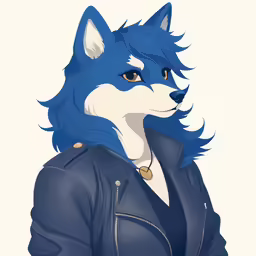 the cartoon character, the blue wolf