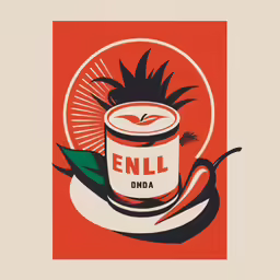a small cup with an illustration on top of it