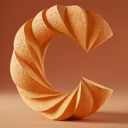 a sculpture made of three paper strips