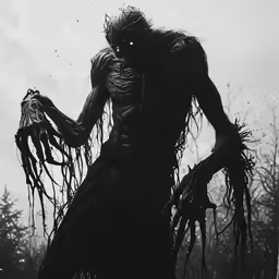a black and white image of a person with long hair
