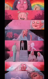 an illustrated page from a comic with different facial expressions