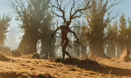 a tree that is standing in the grass