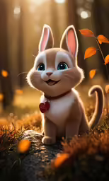 a little rabbit sitting on top of a rock