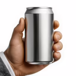 a person holding a can of coke with one hand