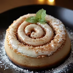 this is an image of a donut with cinnamon topping
