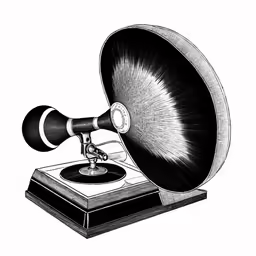 a drawing of an old fashioned record player