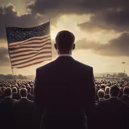 president obama is watching the american flag being raised