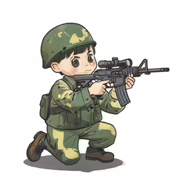 an image of a cartoon character aiming with his rifle