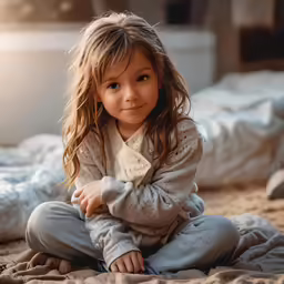 a little girl that is sitting down