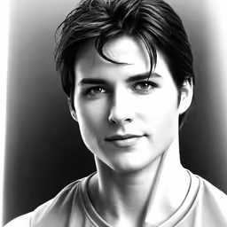 a drawing of a man with a tie around his neck