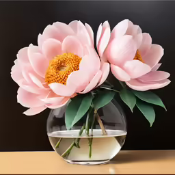 a vase with some pretty flowers inside of it