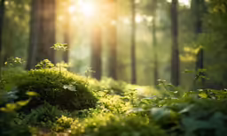 a forest with many different types of plants