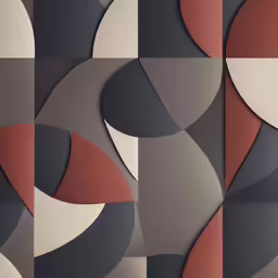 an abstract geometric pattern with oranges, browns and greys