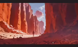 an image of the sun setting over a mountain in a surreal landscape