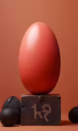 the number thirteen figure on top of some eggs