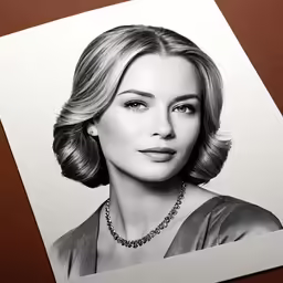a picture of a woman in black and white