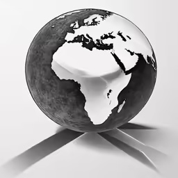 a black and white photo of the earth