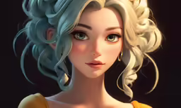 a portrait of a pretty girl with green hair
