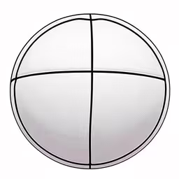 a white basketball ball that is drawn in two lines,a white basketball with lines drawn on it,a white and black basketball that is facing forward,an illustration of a white basketball with lines on the outside,a white basketball ball drawing in black and white