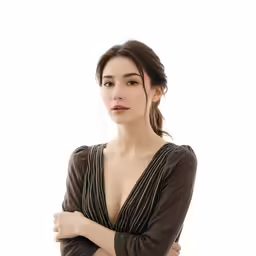 an image of a woman with very tight breasts