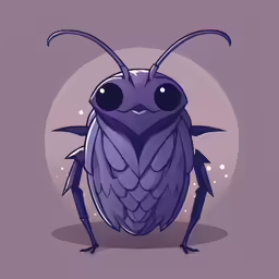 an alien with horns and big eyes sitting in front of a light