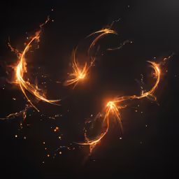 a large number of lights are blowing around