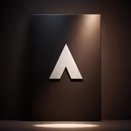 a modern logo with two large triangulars on it