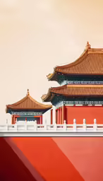 asian style buildings with tiled roof against sky