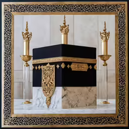 the inside of an altar has a large black cloth