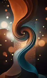 a series of curved shapes in a glass case