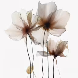 two white flowers sitting on top of each other