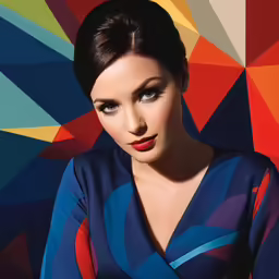 a close up of a person with colorful background