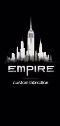 the empire custom fabric logo is shown in white