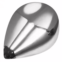 a large chrome colored object on a white background