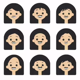 six types of childrens heads