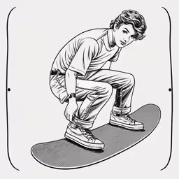 the outline of a skateboarder kneeling on a board