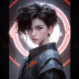 a close up shot of a woman in an uninstalled fashion