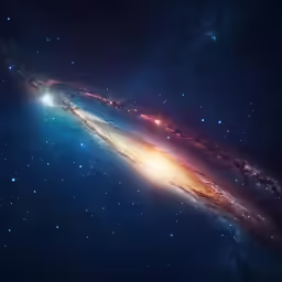 the large and very colorful object is in space