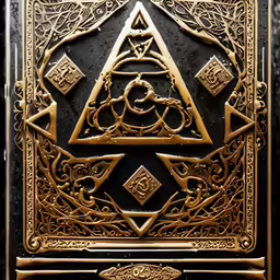 an ornate gold pyramid is on display
