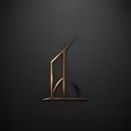 a gold letter on black wallpaper