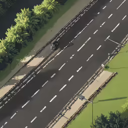 an aerial shot of the city highway with cars on it