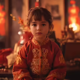 this little asian girl is dressed in traditional clothing