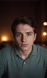 a man with blue eyes sitting down